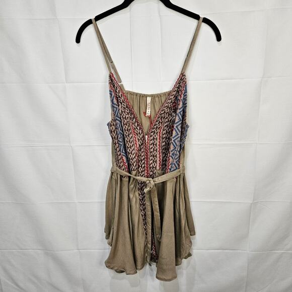 Raga [Sample] Blouse Tank Top Open Front Flowy Beige Size Small - Picture 1 of 8
